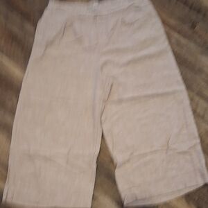 Women's Tan Linen Coulotte, Size X̌L